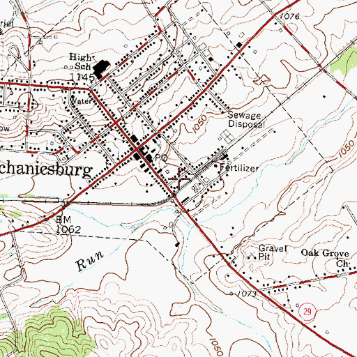 Topographic Map of Township of Goshen, OH