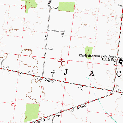 Topographic Map of Township of Jackson, OH