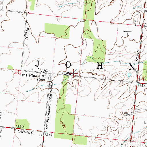 Topographic Map of Township of Johnson, OH