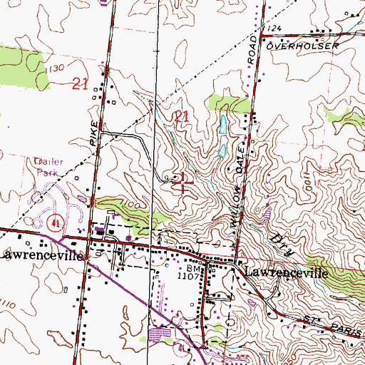 Topographic Map of Township of German, OH