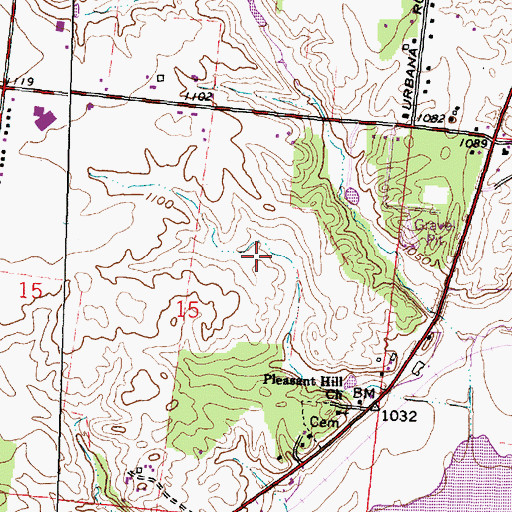 Topographic Map of Township of Moorefield, OH