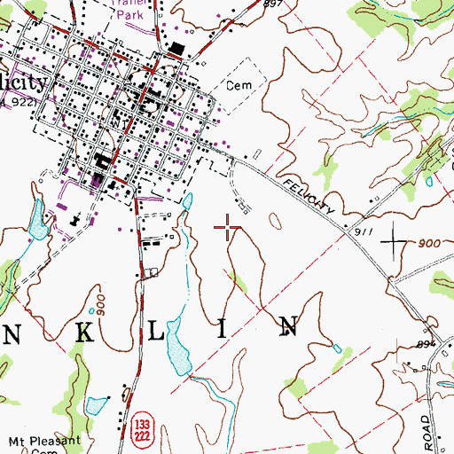 Topographic Map of Township of Franklin, OH