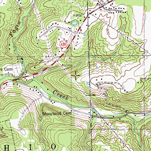 Topographic Map of Township of Ohio, OH