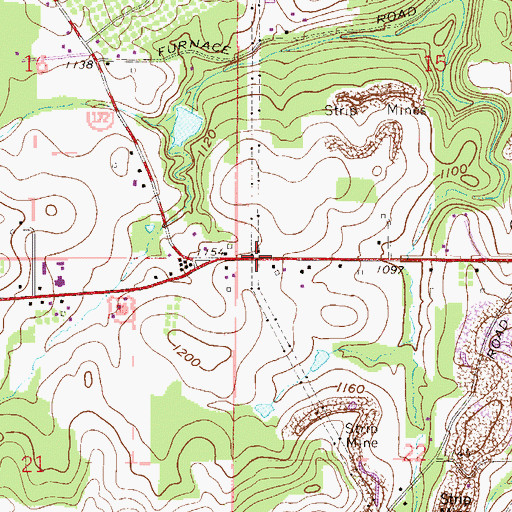 Topographic Map of Township of Center, OH