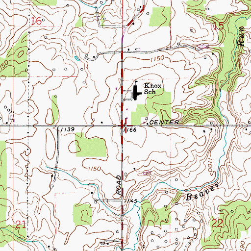 Topographic Map of Township of Knox, OH