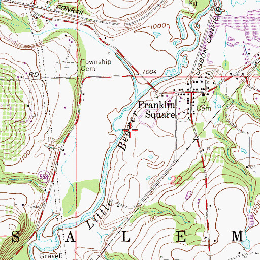 Topographic Map of Township of Salem, OH