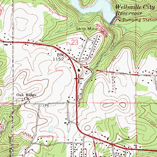 Topographic Map of Township of Yellow Creek, OH