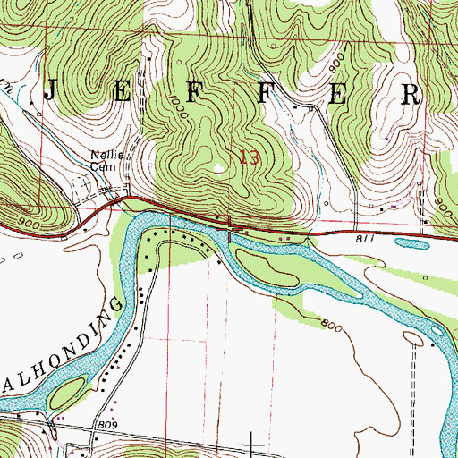 Topographic Map of Township of Jefferson, OH