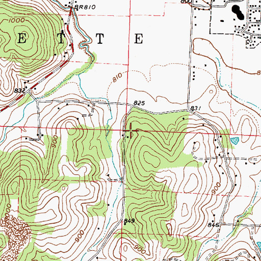 Topographic Map of Township of Lafayette, OH