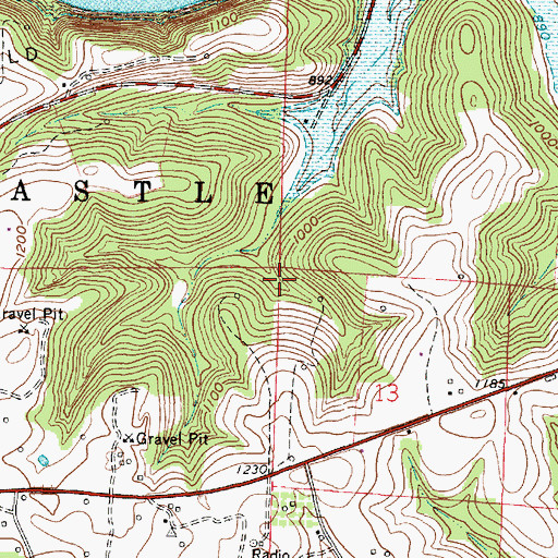 Topographic Map of Township of Newcastle, OH