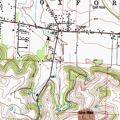 Topographic Map of Township of Oxford, OH