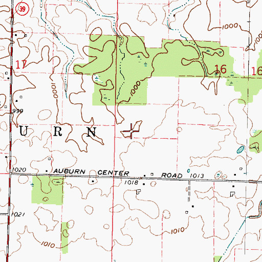 Topographic Map of Township of Auburn, OH