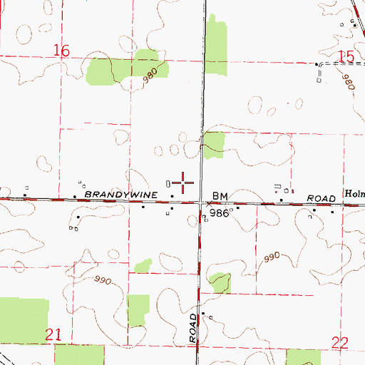 Topographic Map of Township of Holmes, OH