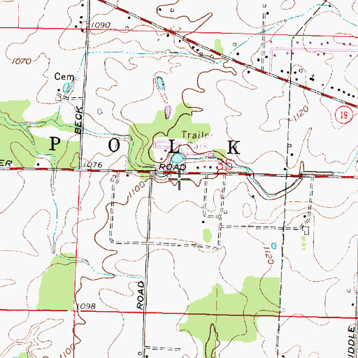 Topographic Map of Township of Polk, OH