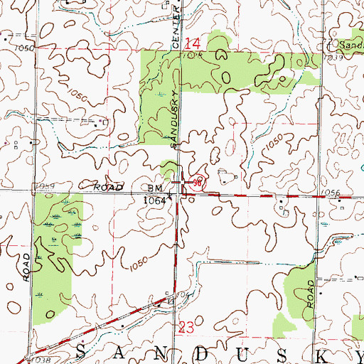 Topographic Map of Township of Sandusky, OH