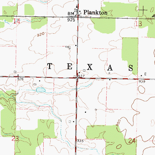 Topographic Map of Township of Texas, OH