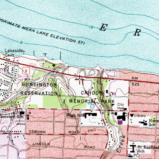 Topographic Map of City of Bay Village, OH