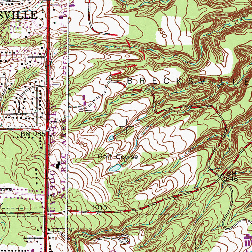 Topographic Map of City of Brecksville, OH