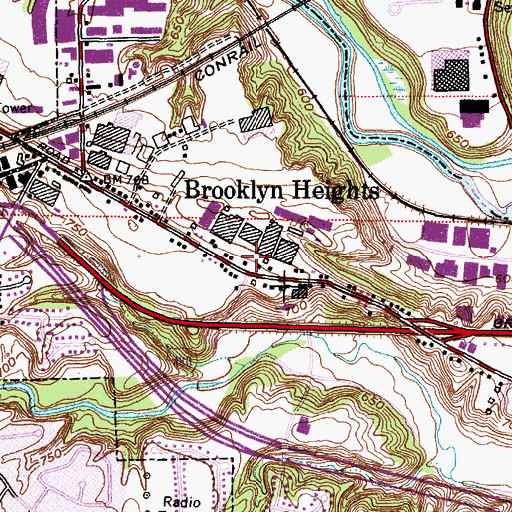 Topographic Map of Village of Brooklyn Heights, OH