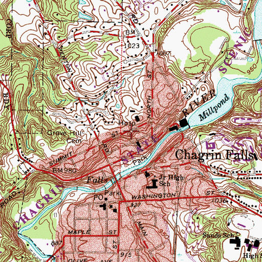 Topographic Map of Township of Chagrin Falls, OH