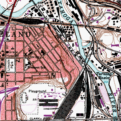 Topographic Map of City of Cleveland, OH