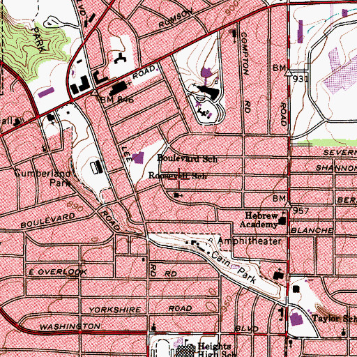 Topographic Map of City of Cleveland Heights, OH