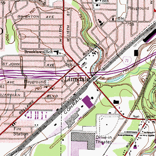 Topographic Map of Village of Linndale, OH