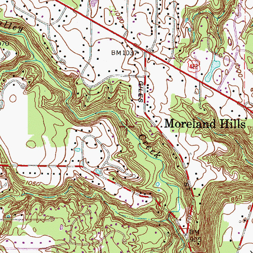 Topographic Map of Village of Moreland Hills, OH