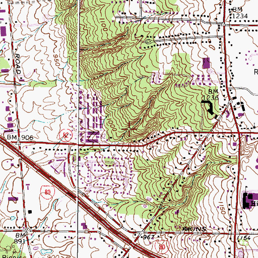 Topographic Map of City of North Royalton, OH