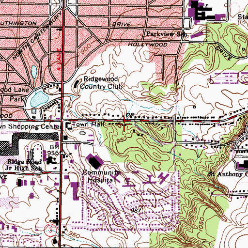 Topographic Map of City of Parma, OH