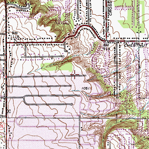 Topographic Map of City of Seven Hills, OH