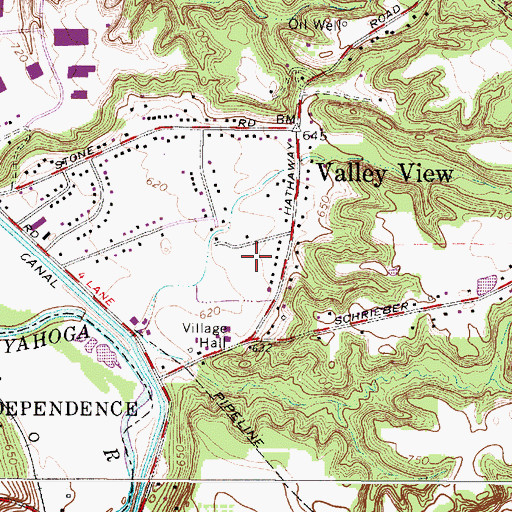 Topographic Map of Village of Valley View, OH