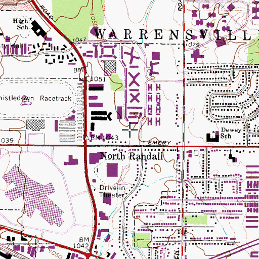 Topographic Map of City of Warrensville Heights, OH