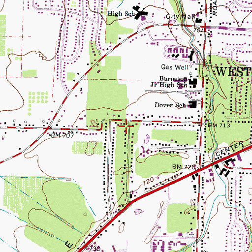 Topographic Map of City of Westlake, OH