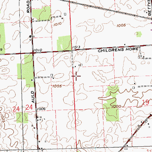 Topographic Map of Township of Adams, OH