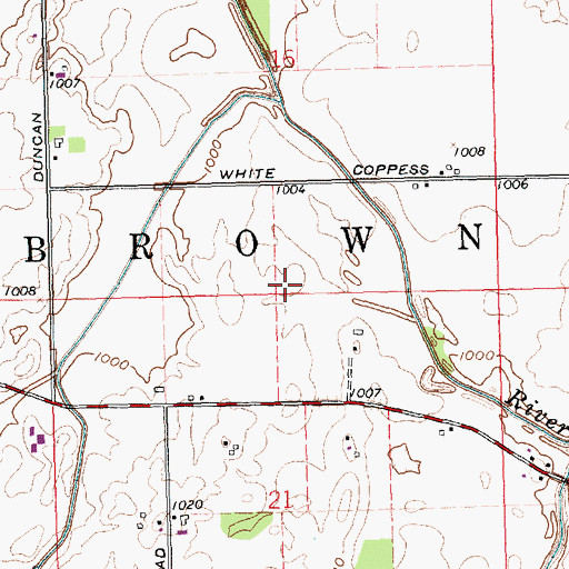 Topographic Map of Township of Brown, OH