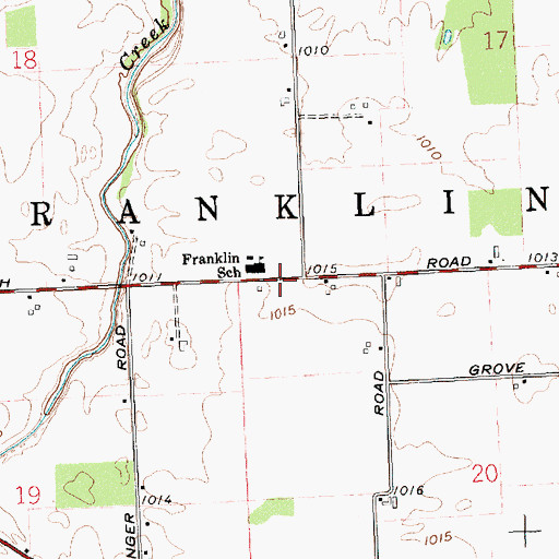 Topographic Map of Township of Franklin, OH