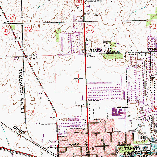 Topographic Map of Township of Greenville, OH