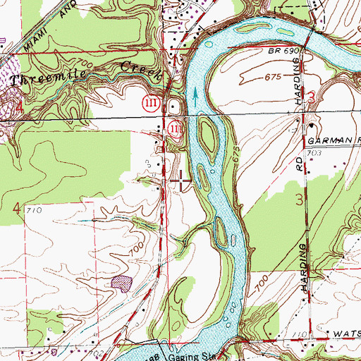 Topographic Map of Township of Defiance, OH