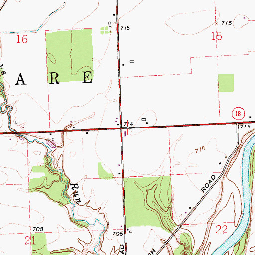 Topographic Map of Township of Delaware, OH