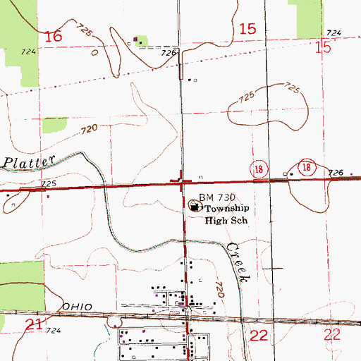 Topographic Map of Township of Mark, OH