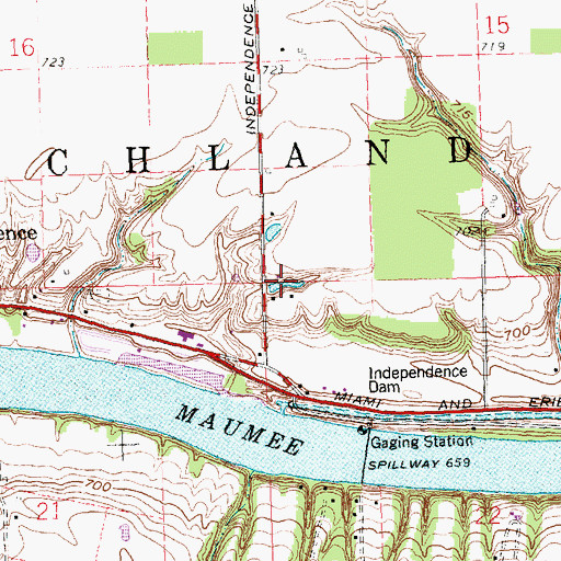 Topographic Map of Township of Richland, OH