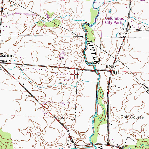 Topographic Map of Township of Berkshire, OH