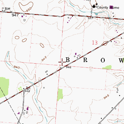 Topographic Map of Township of Brown, OH