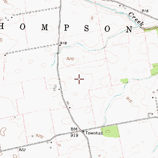 Topographic Map of Township of Thompson, OH