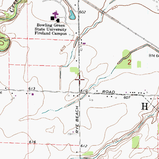 Topographic Map of Township of Huron, OH