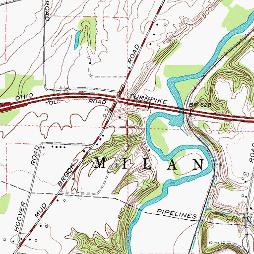 Topographic Map of Township of Milan, OH