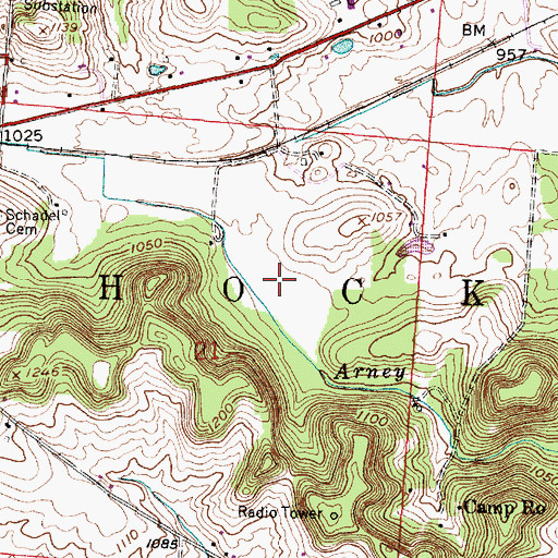Topographic Map of Township of Hocking, OH