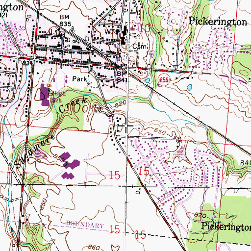 Topographic Map of Township of Violet, OH