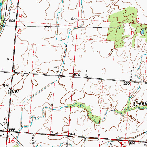 Topographic Map of Township of Walnut, OH